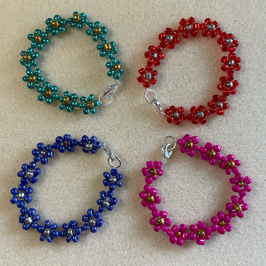 DIY Flower Beaded Bracelet Kit - 2 Pack