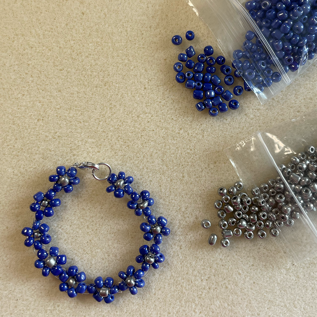 DIY Flower Beaded Bracelet Kit - 2 Pack