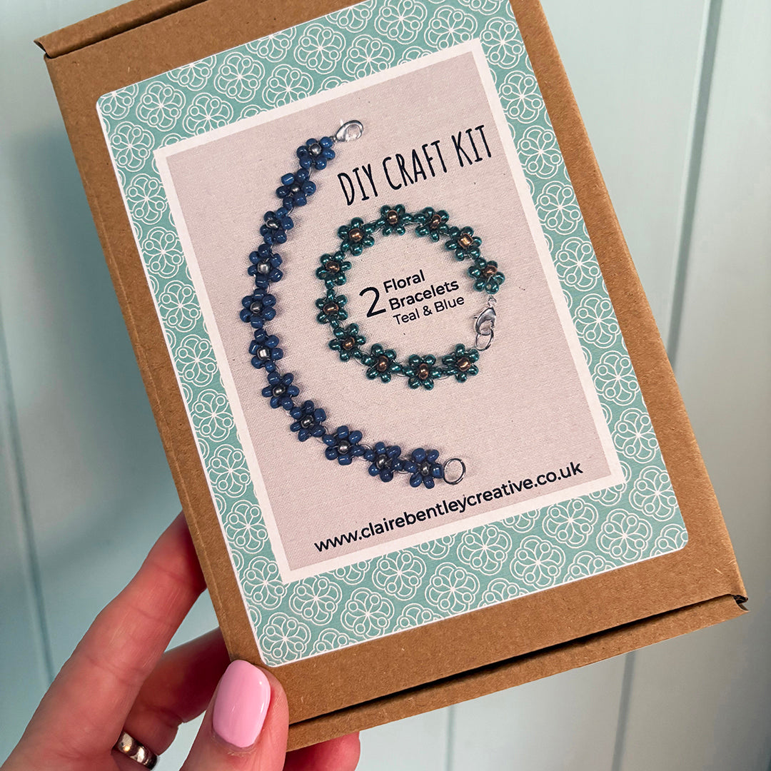 DIY Flower Beaded Bracelet Kit - 2 Pack