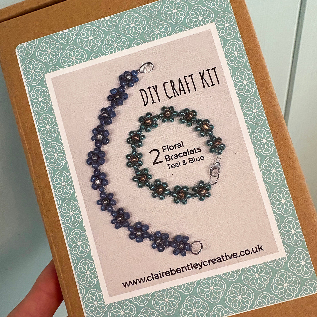 DIY Flower Beaded Bracelet Kit - 2 Pack