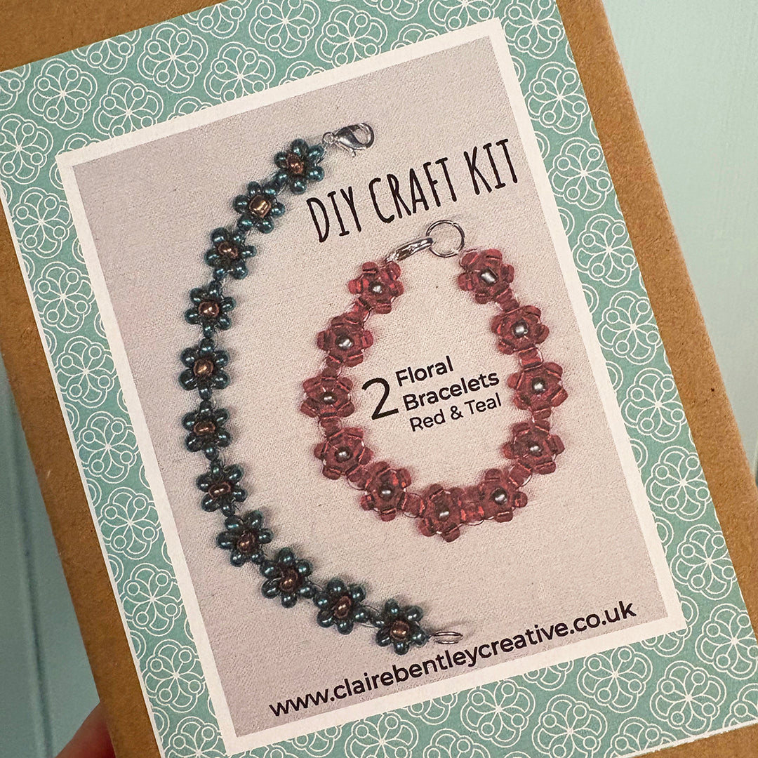 DIY Flower Beaded Bracelet Kit - 2 Pack