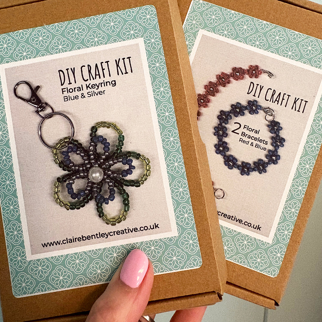 DIY Floral Keyring and bracelet set