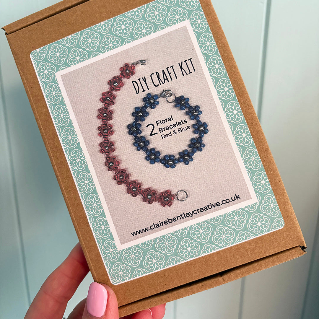 DIY Flower Beaded Bracelet Kit - 2 Pack