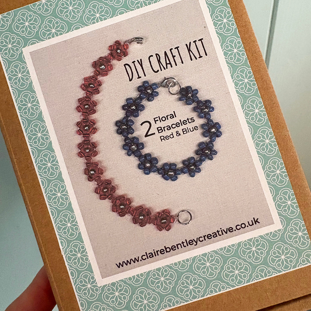 DIY Flower Beaded Bracelet Kit - 2 Pack