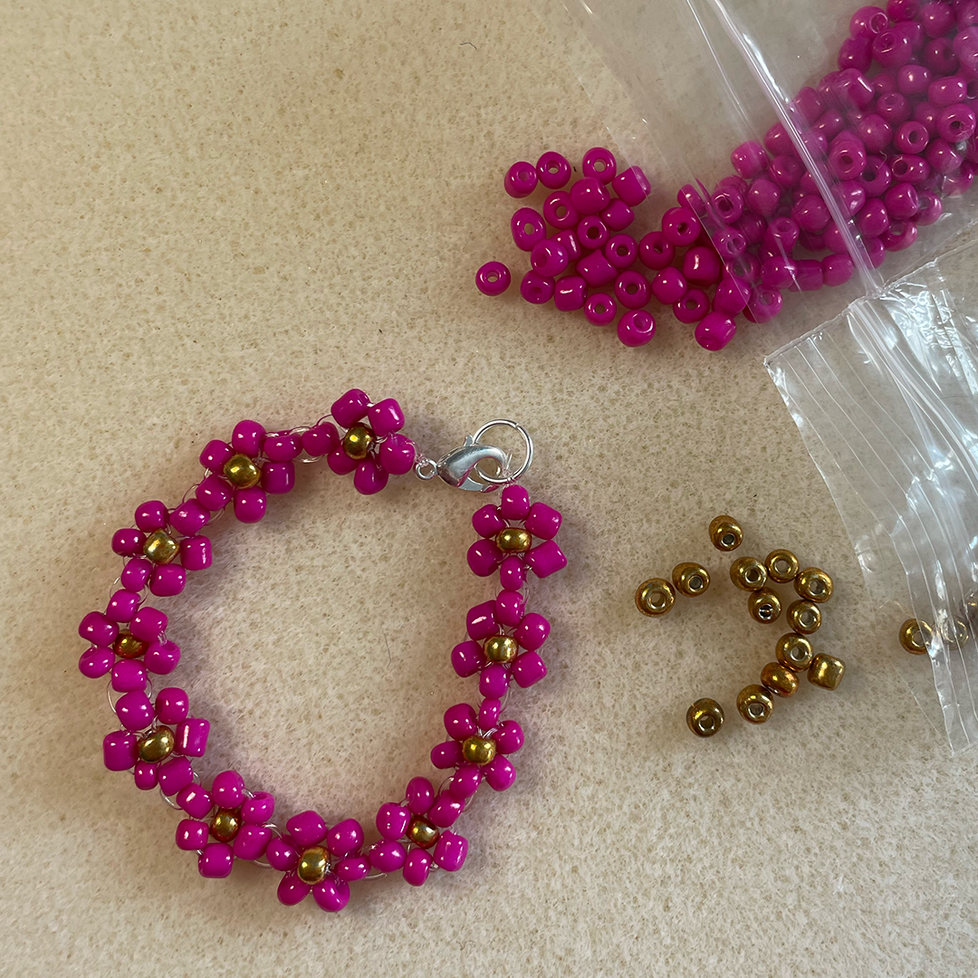 DIY Flower Beaded Bracelet Kit - 2 Pack