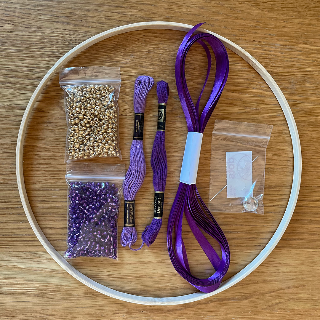Dreamcatcher Kit with Beads - Custom DIY Wall Hanging - Purple