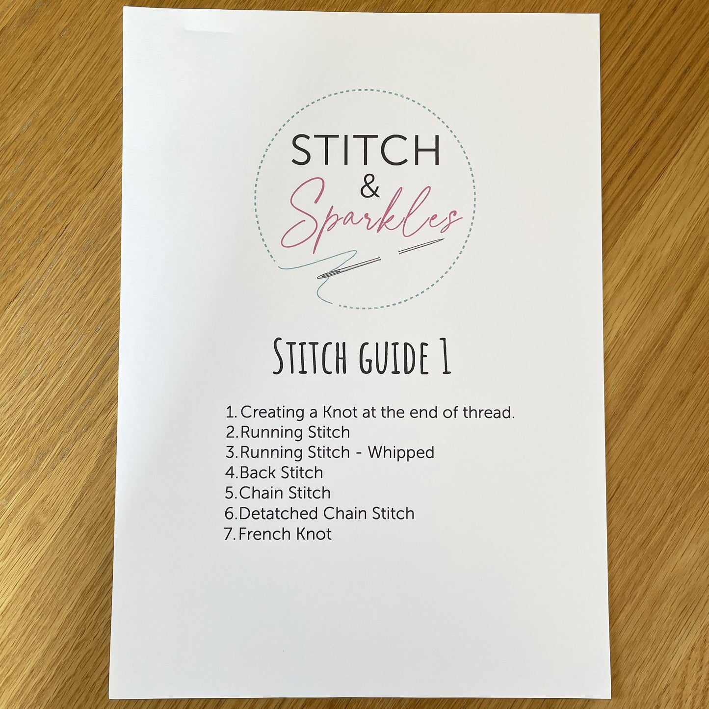 Printed Embroidery Stitching Guide 1 - Comprehensive Step-by-Step Embroidery Reference