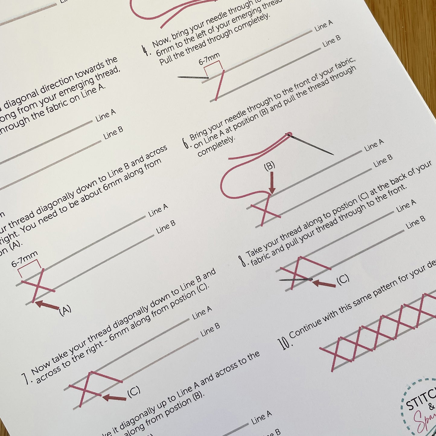 Printed Embroidery Stitching Guide 2 - Comprehensive Step-by-Step Embroidery Reference