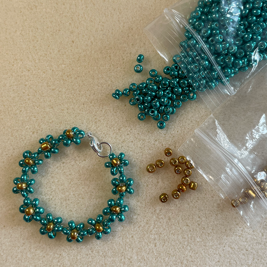 DIY Flower Beaded Bracelet Kit - 2 Pack