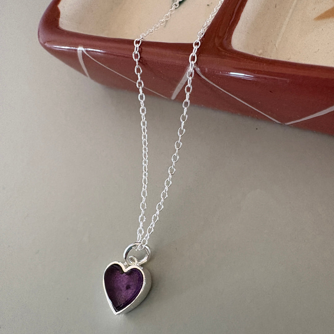 Colourful Semi precious stone Heart Pendant