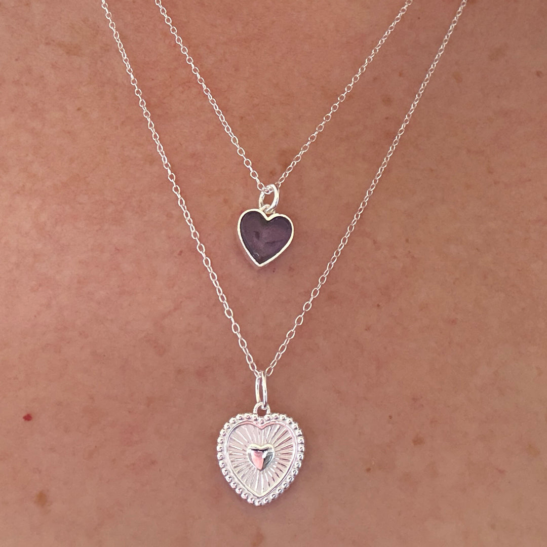Colourful Semi precious stone Heart Pendant