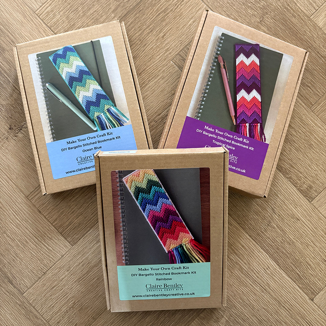 Beginner Bargello Bookmark Making Kit – Learn to Stitch Craft Kit for Kids & Adults