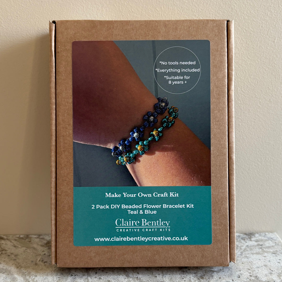 DIY Flower Beaded Bracelet Kit - 2 Pack