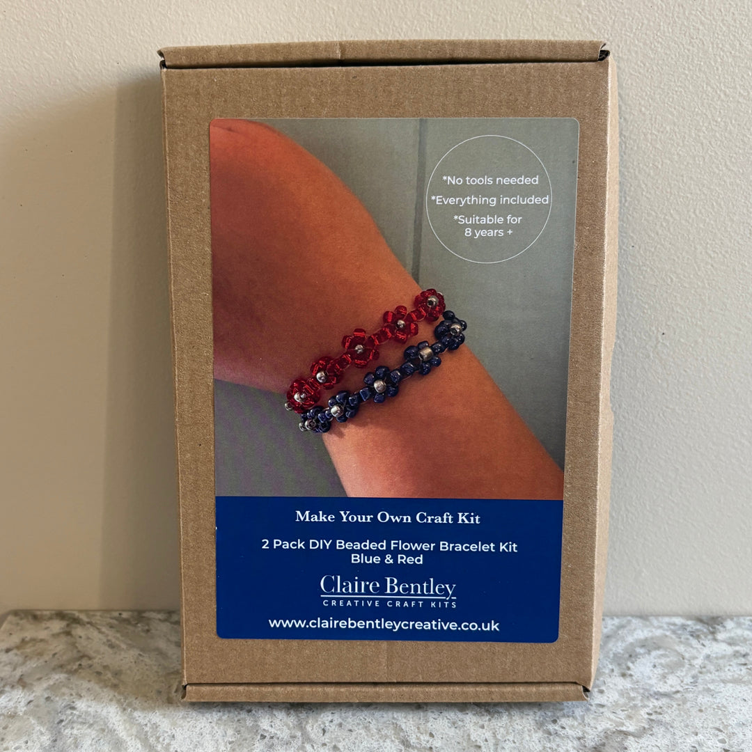 DIY Flower Beaded Bracelet Kit - 2 Pack