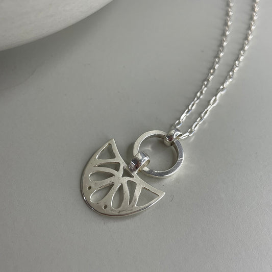 Sterling silver tribal aztec patterned necklace