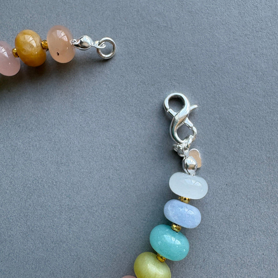 Colourful Candy Pop Bracelet with Gold Bead Highlights