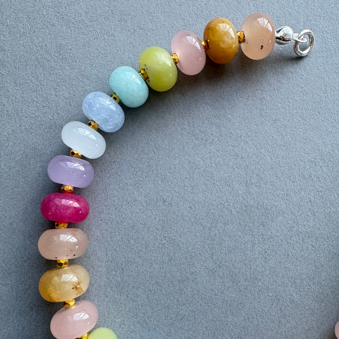 Colourful Candy Pop Bracelet with Gold Bead Highlights