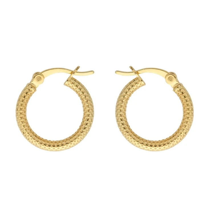 Small Diamond Cut Hoops