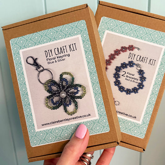 DIY Floral Keyring and bracelet set