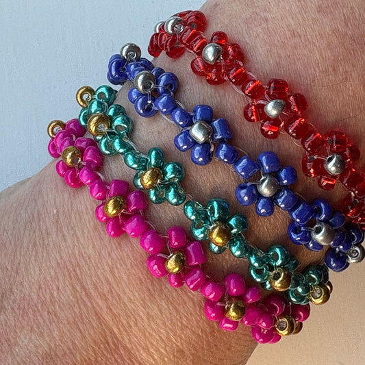 DIY Flower Beaded Bracelet Kit - 2 Pack