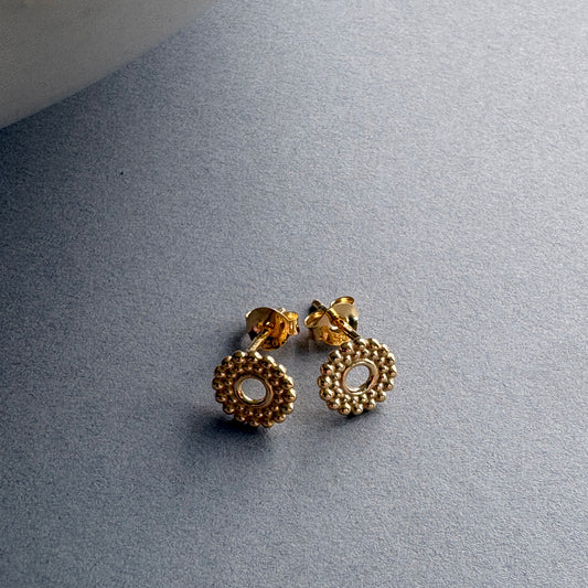 Beaded Circle Earrings - Gold