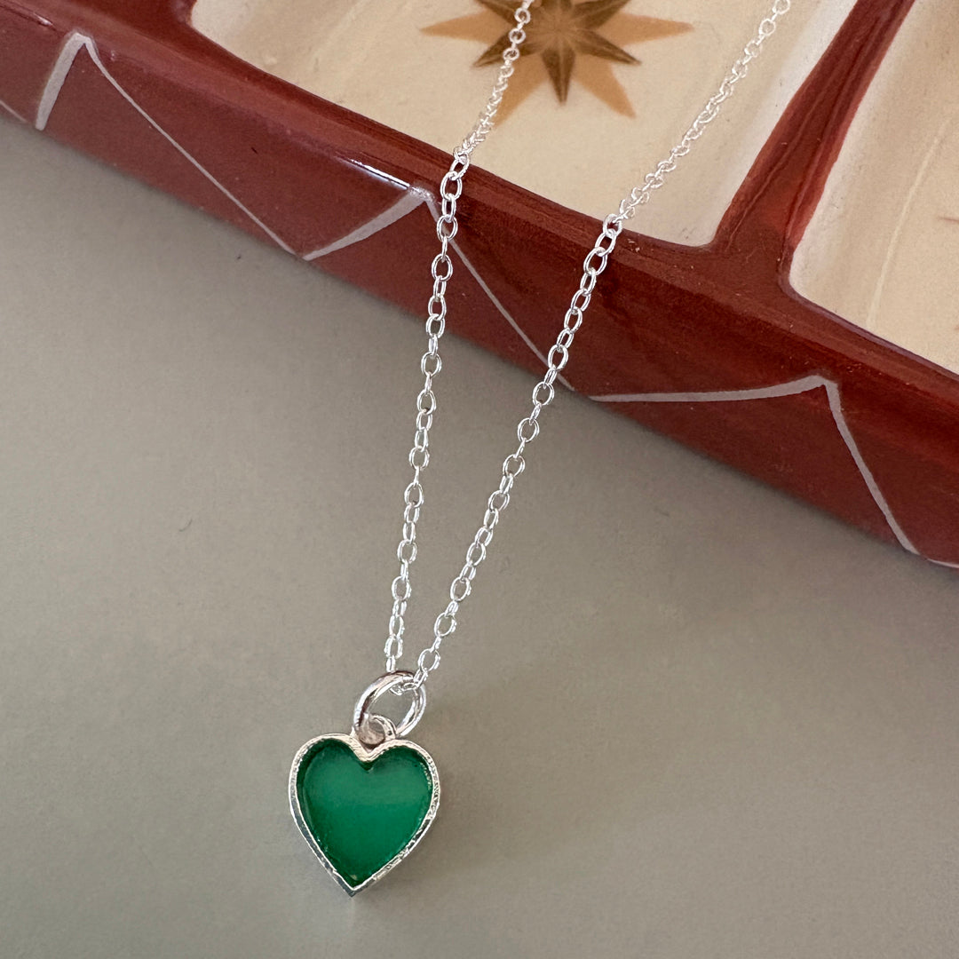 Colourful Semi precious stone Heart Pendant