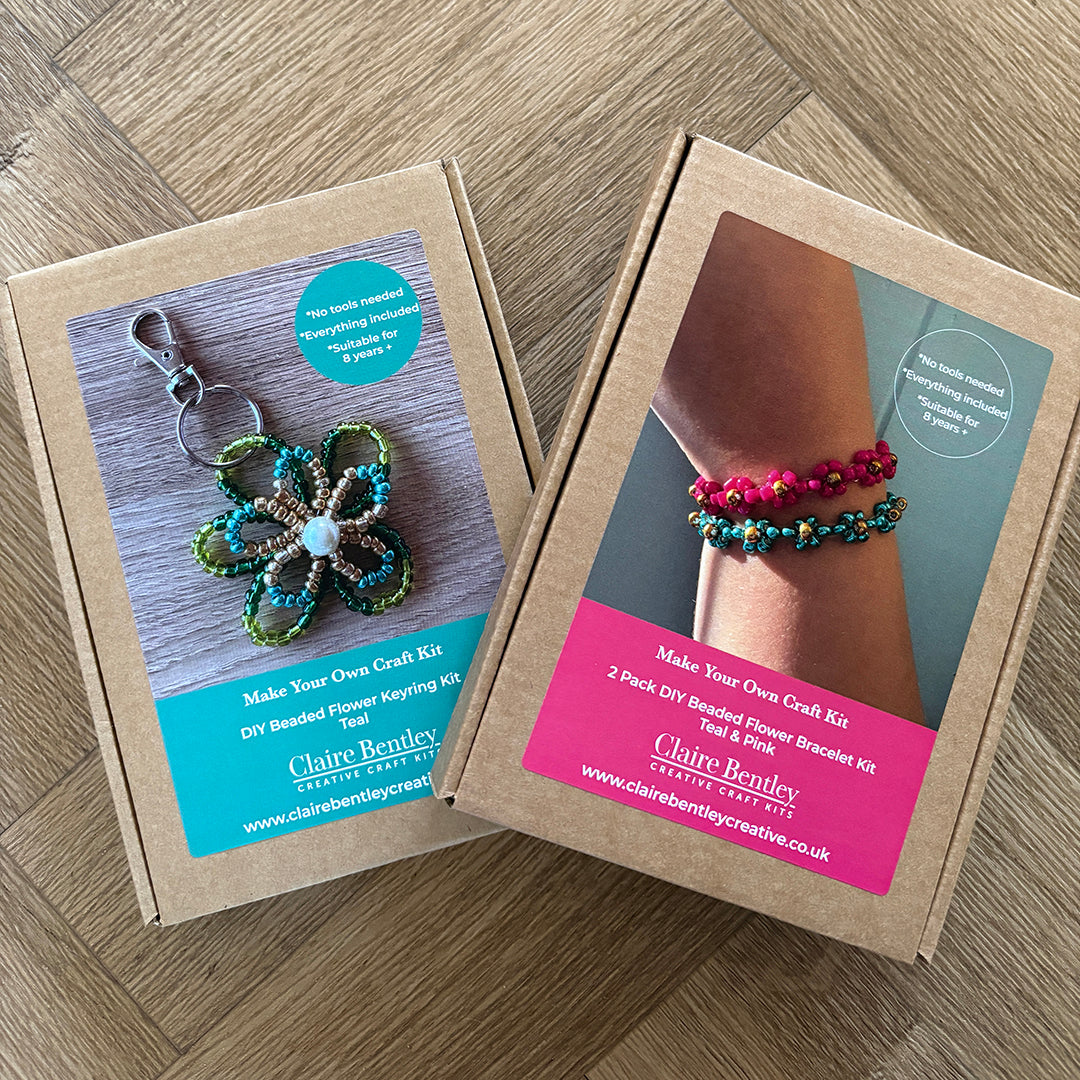 DIY Floral Keyring and bracelet set