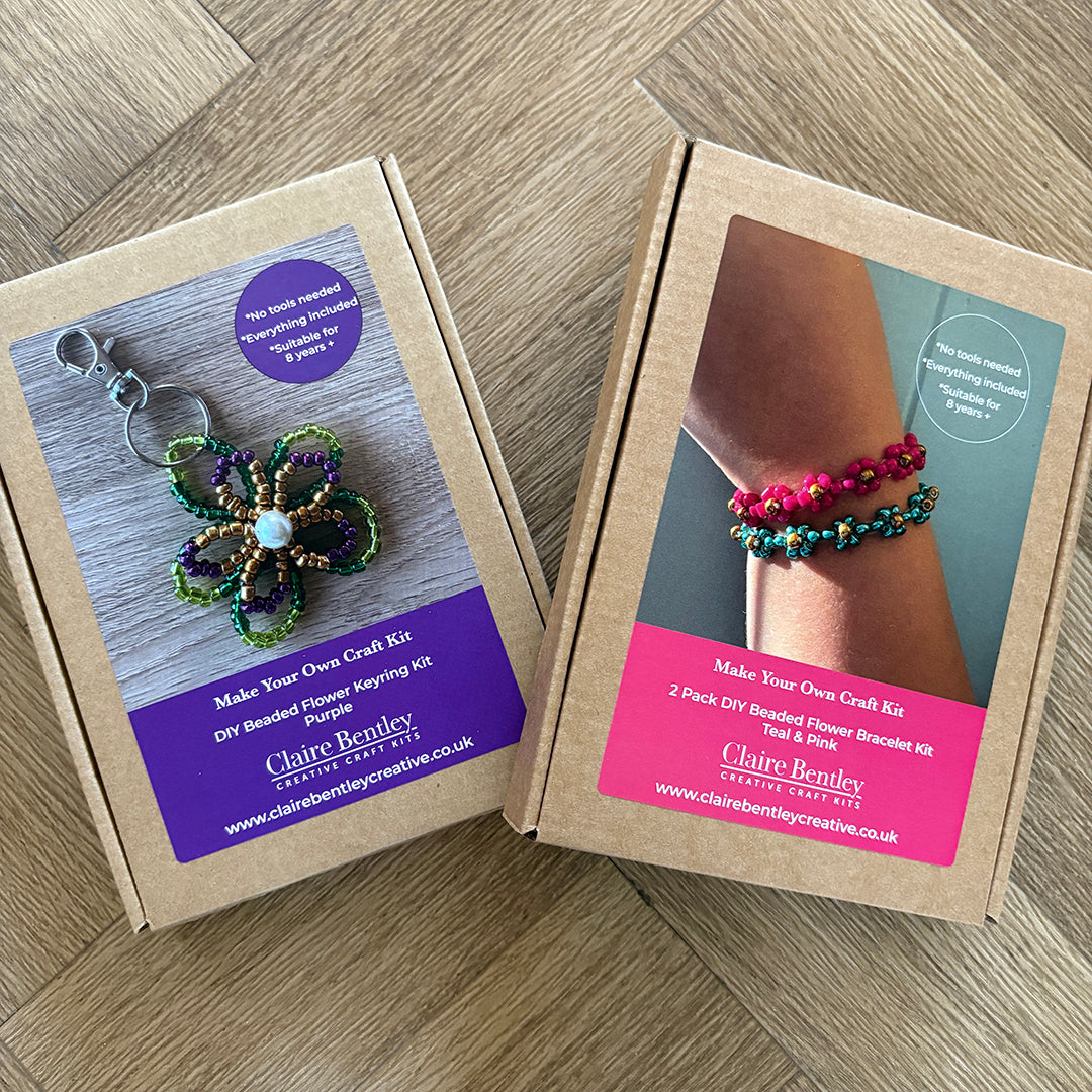 DIY Floral Keyring and bracelet set