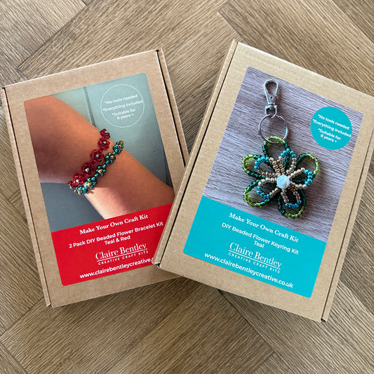 DIY Floral Keyring and bracelet set