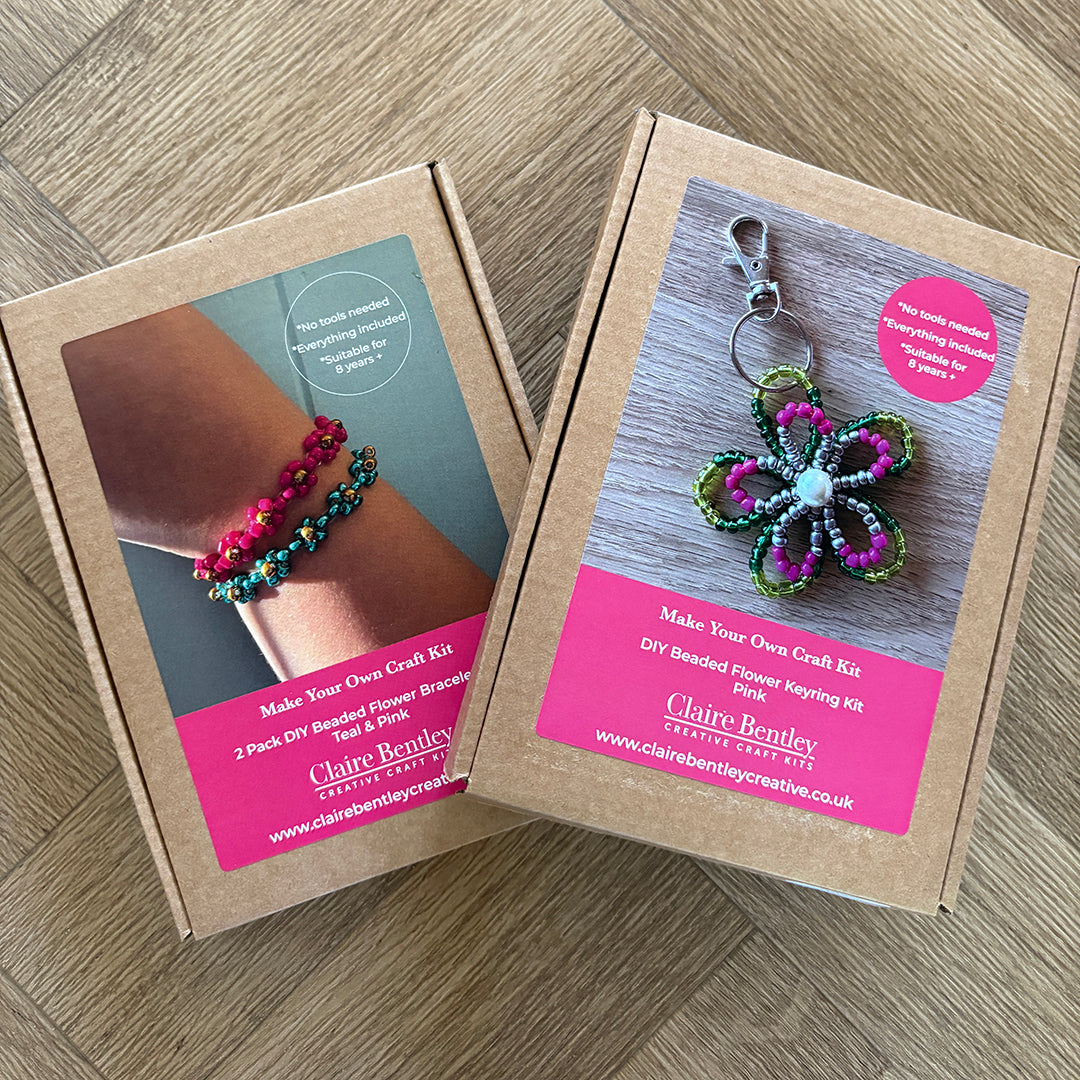 DIY Floral Keyring and bracelet set