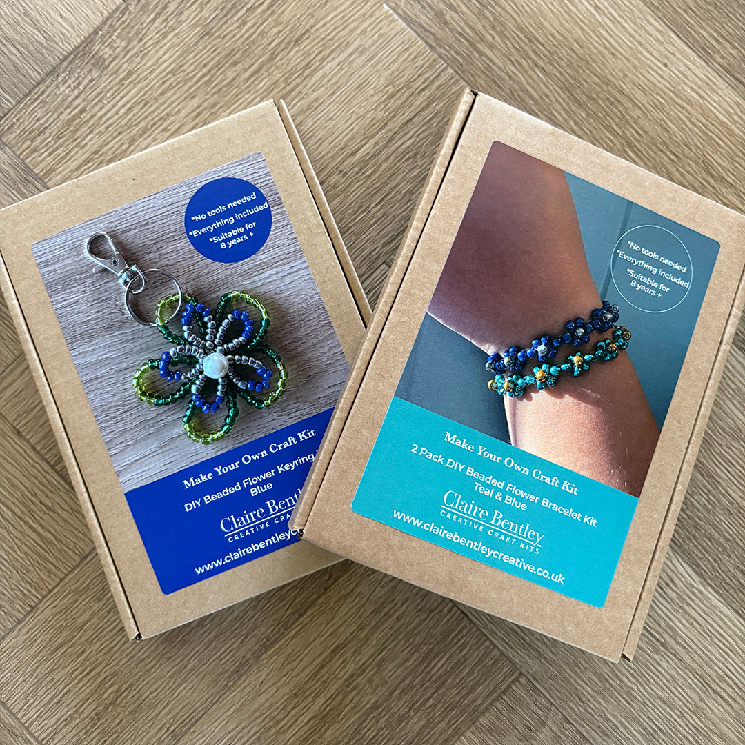 DIY Floral Keyring and bracelet set