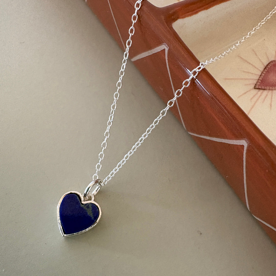 Colourful Semi precious stone Heart Pendant