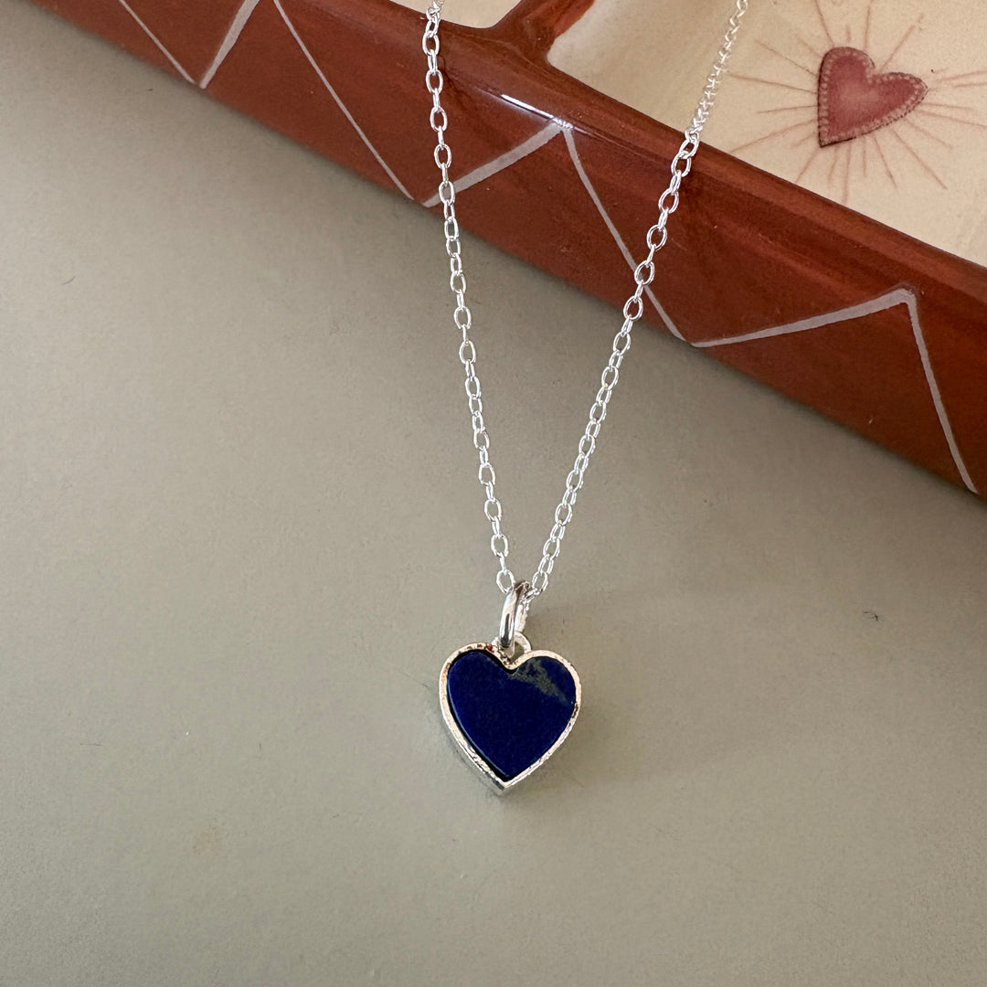 Colourful Semi precious stone Heart Pendant