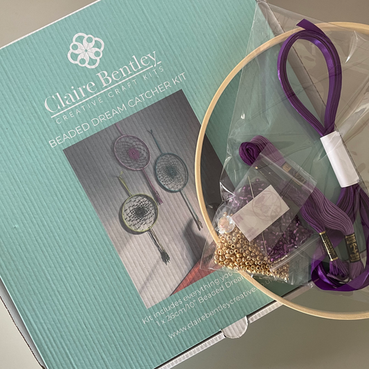 Dreamcatcher Kit with Beads - Custom DIY Wall Hanging - Purple