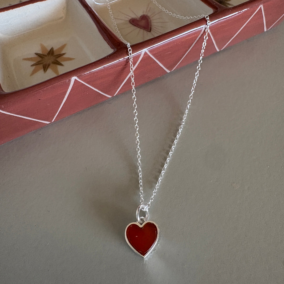 Colourful Semi precious stone Heart Pendant