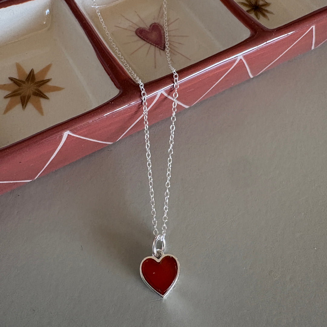 Colourful Semi precious stone Heart Pendant