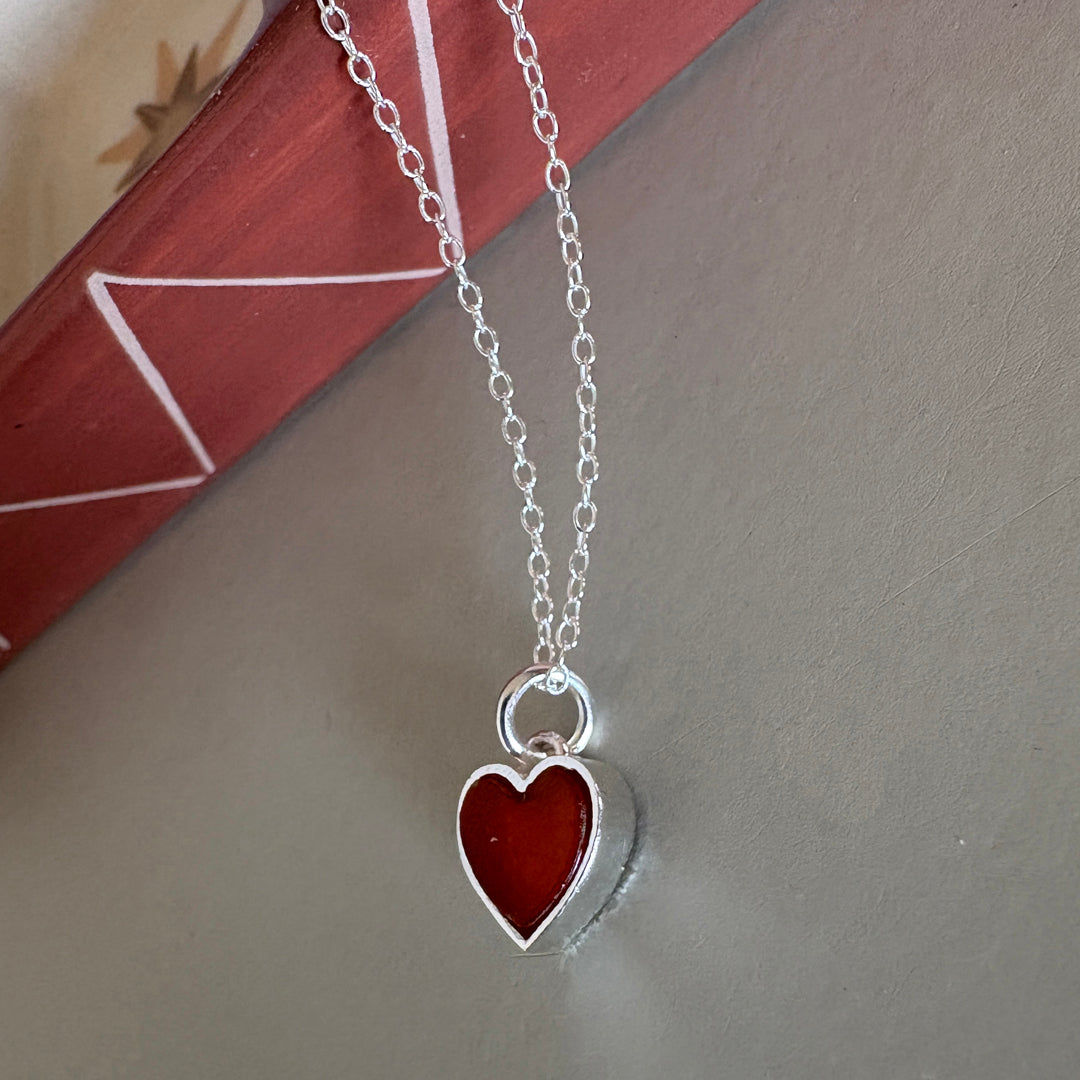 Colourful Semi precious stone Heart Pendant