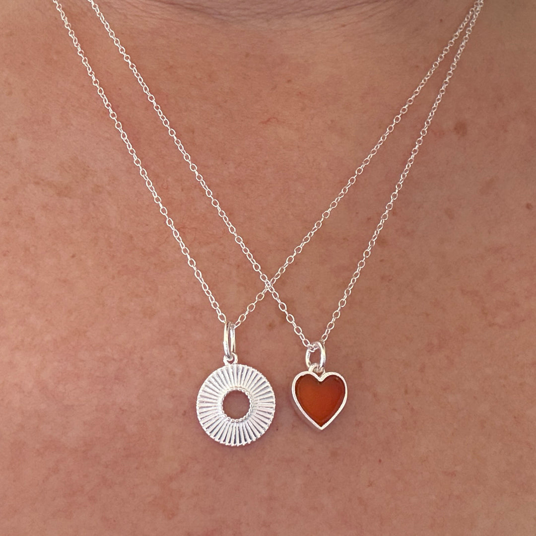 Colourful Semi precious stone Heart Pendant