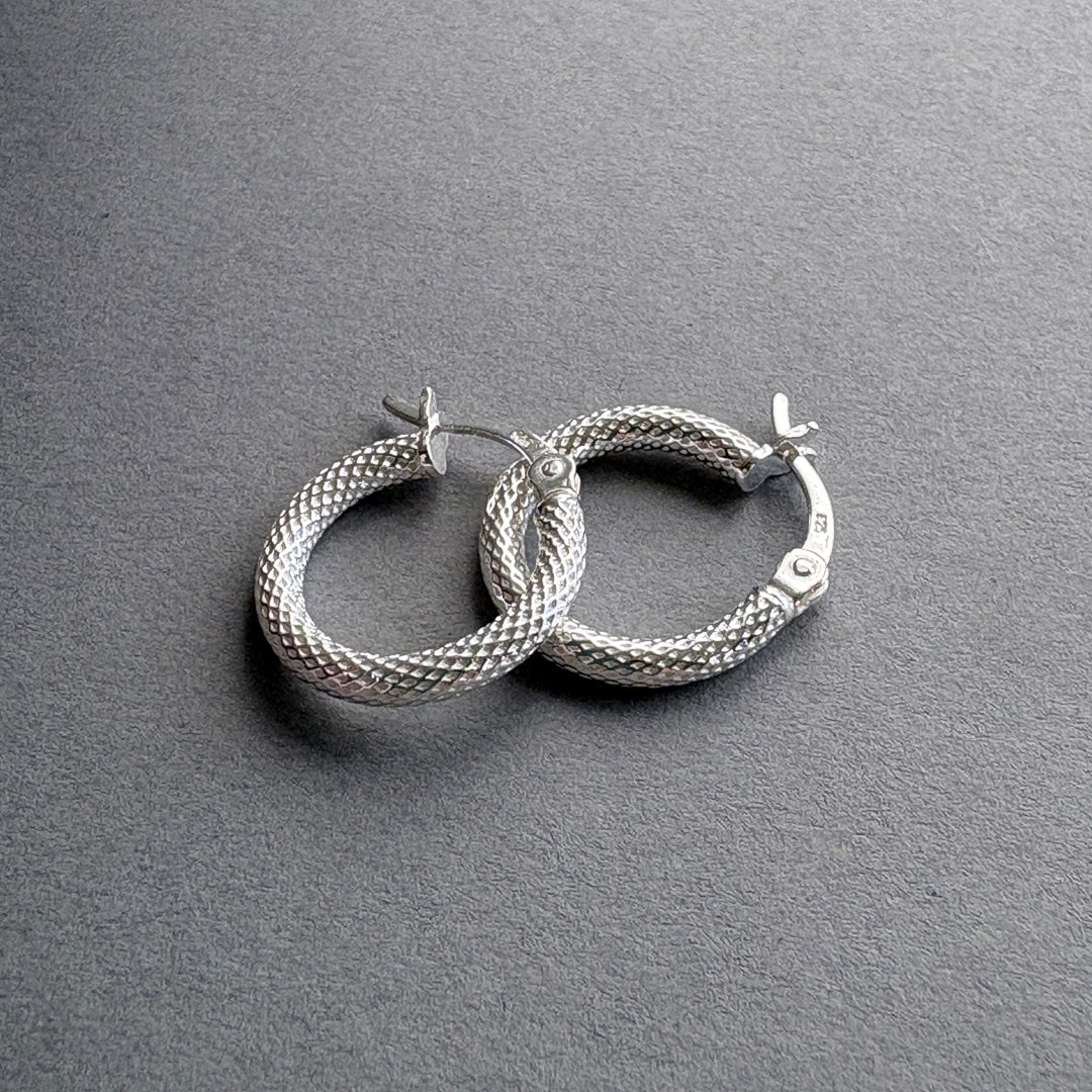 Small Diamond Cut Hoops