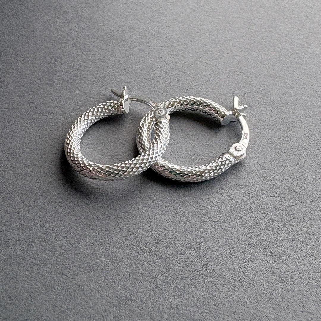 Small Diamond Cut Hoops