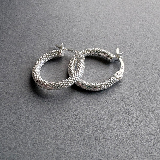 Small Diamond Cut Hoops