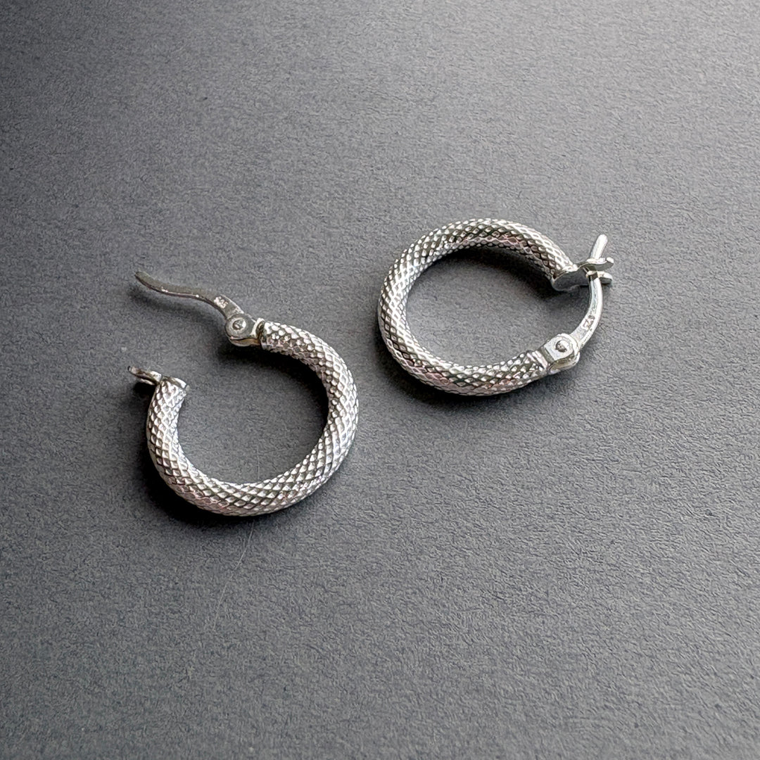 Small Diamond Cut Hoops