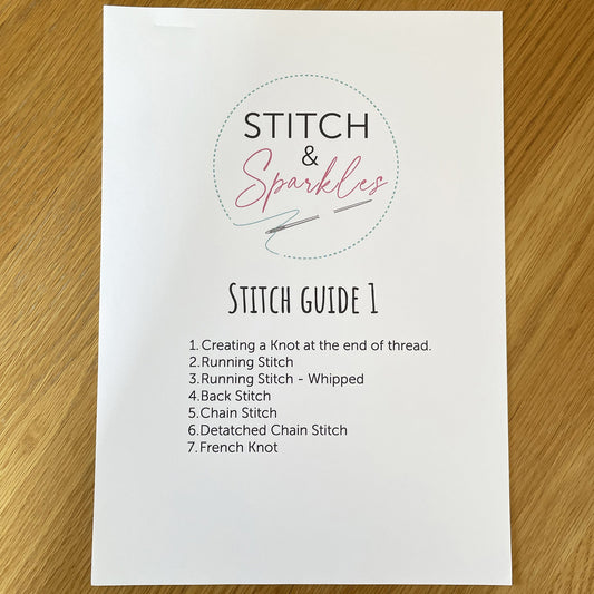 Printed Embroidery Stitching Guide 1  - Comprehensive Step-by-Step Embroidery Reference