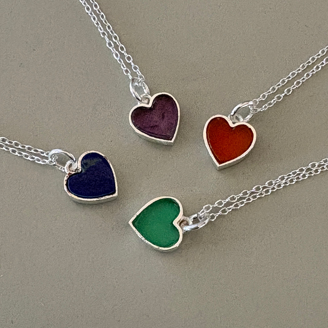Colourful Semi precious stone Heart Pendant