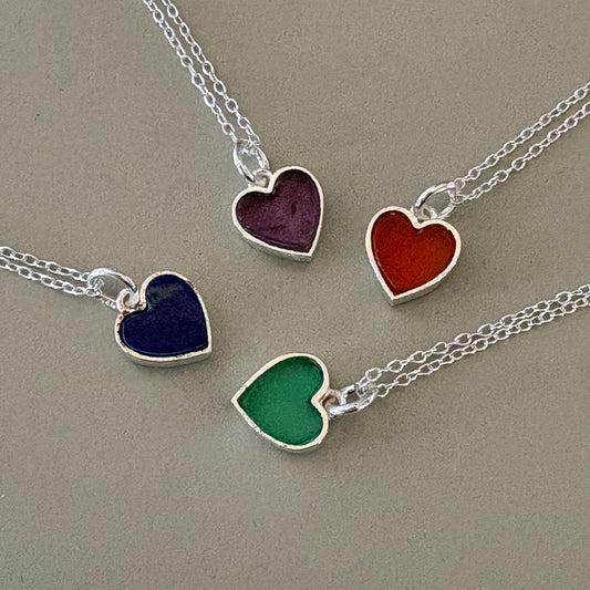 Colourful Semi precious stone Heart Pendant
