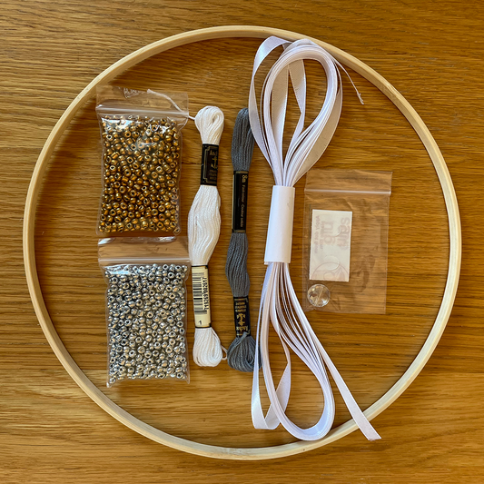 DIY Beaded Dream Catcher Craft Kit - Handmade Boho Wall Art - White